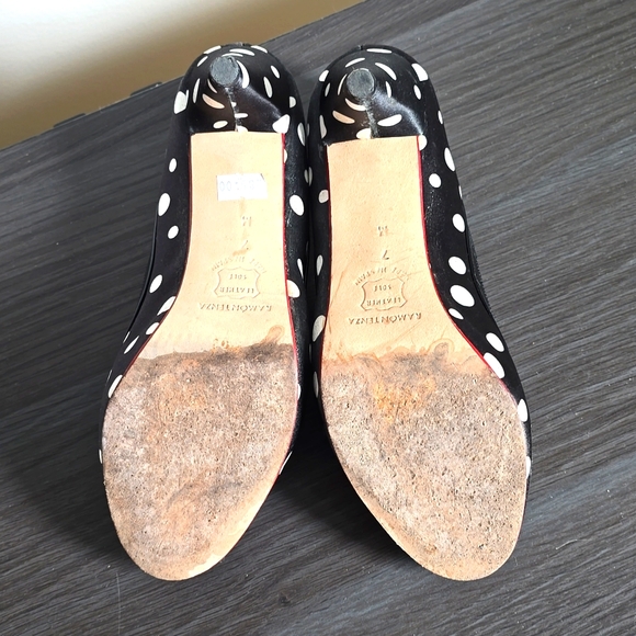 Polka dot with ruby red heart open toe - Picture 4 of 4